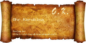 Ohr Kerubina névjegykártya